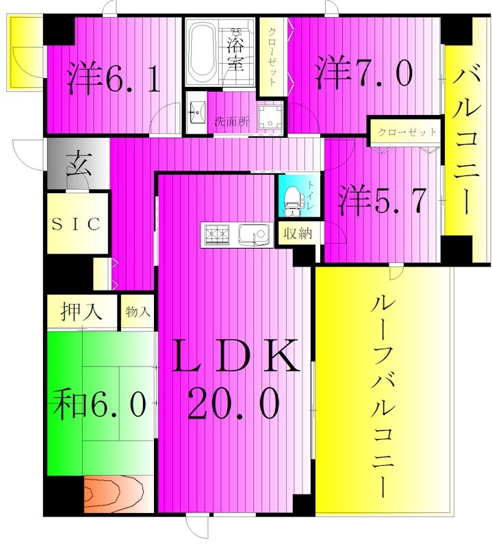 フェリジータ 1001号室 間取り