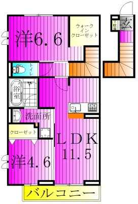 リッシュセゾン　O 203号室 間取り