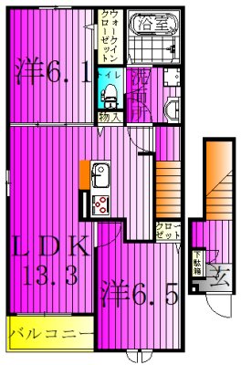 ジェルメ柏Ａ棟 201号室 間取り