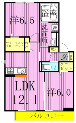 クラレット　B棟 201号室 間取り