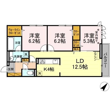フォルトゥーナ南流山 101号室 間取り
