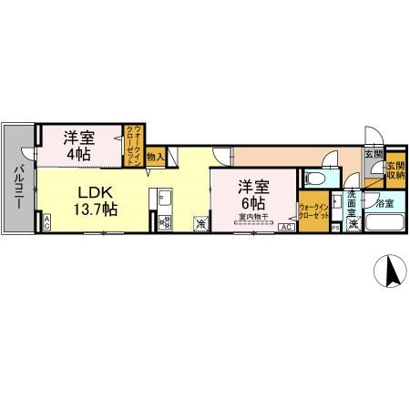 ＨＡＮＡＢＵＳＡ　Ⅶ 302号室 間取り