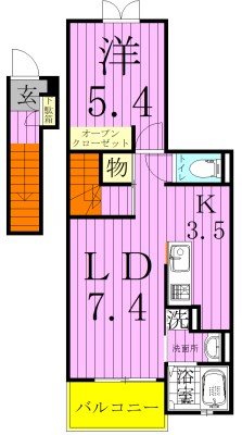 ラフィネ江戸川台 206号室 間取り