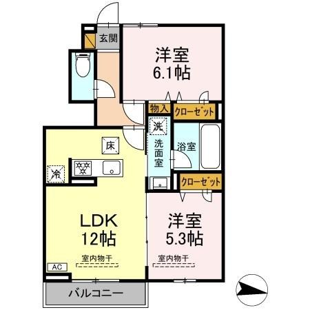 ブラビッシーモ　Ⅱ 101号室 間取り