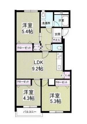 アジュール松戸 203号室 間取り