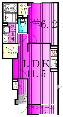 ジャム　ハウス 104号室 間取り