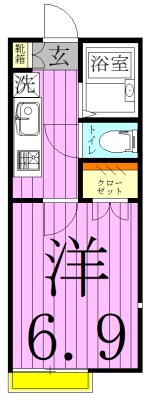 カスカーダ. 107号室 間取り