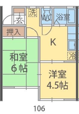 ファミールハイツA棟 106号室 間取り