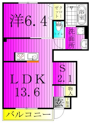 グランシエル北柏 102号室 間取り