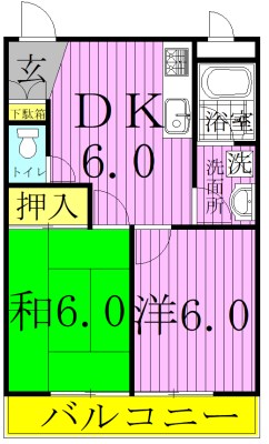 クオリティ松坂 203号室 間取り