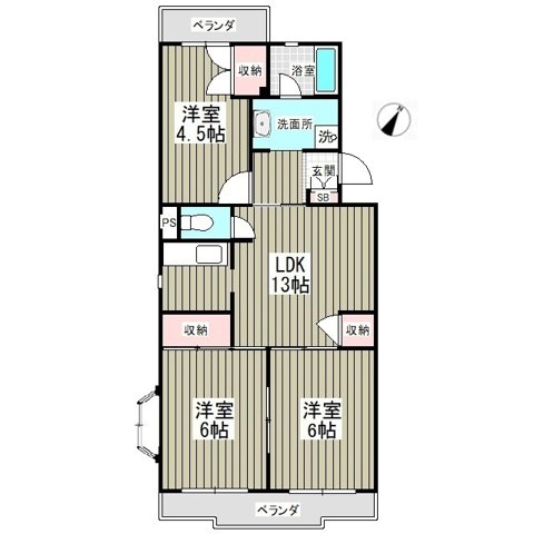 大津ケ丘ハイツ 307号室 間取り