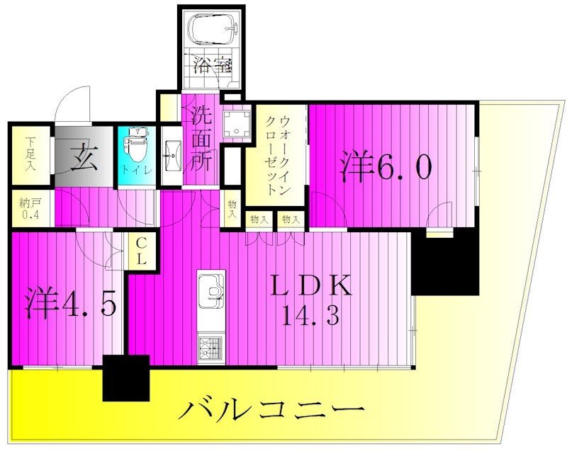 パークシティ柏の葉キャンパスサウスマークタワー 501号室 間取り
