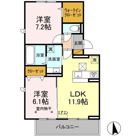 コンフォールクレール 105号室 間取り