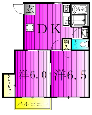 バーディハイツⅡ 201号室 間取り