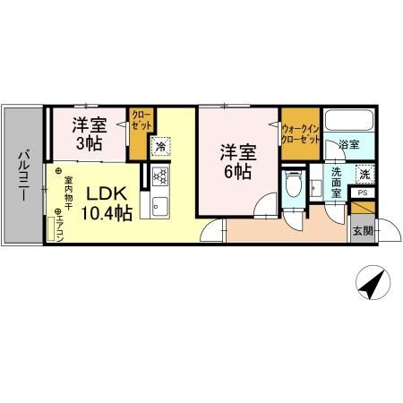 Stella東平賀 306号室 間取り