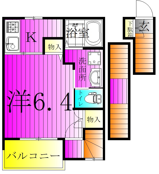 グランシャレー亀有Ⅱ 間取り図
