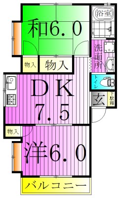 パティオハイツB 間取り図