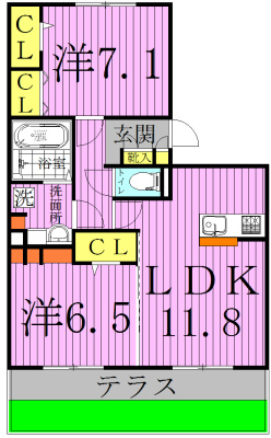 ティアレスⅡ 111号室 間取り