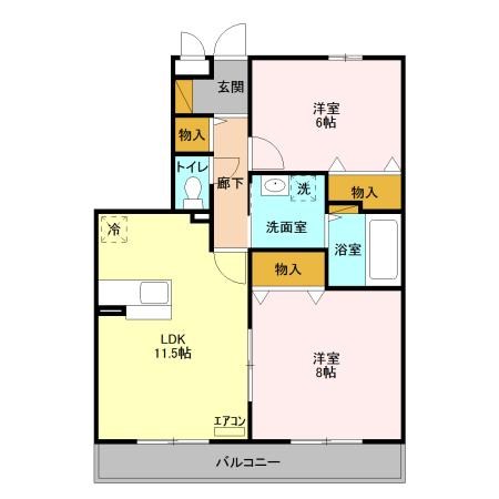 アルファタウン天王台Ｃ 102号室 間取り