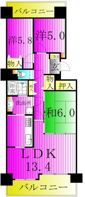 サンパセオ新柏アネックス 807号室 間取り