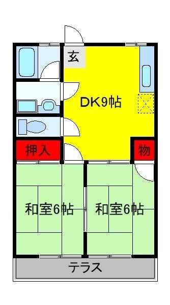 グリーンコーポ 203号室 間取り