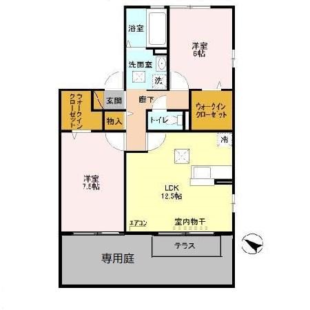 メルベーユ西白井  101号室 間取り