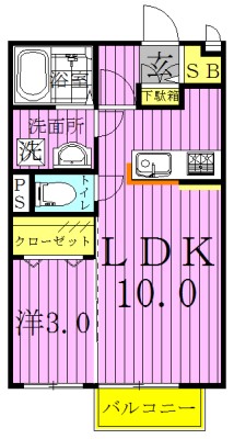 サンハウスナカノⅡ 107号室 間取り