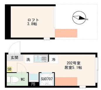 ハーモニーテラス北千住F 間取り図