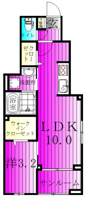 クレードル 101号室 間取り