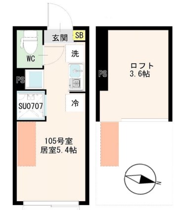 ハーモニーテラス北千住F 間取り図