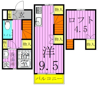 メゾンプラムＢ棟 間取り図
