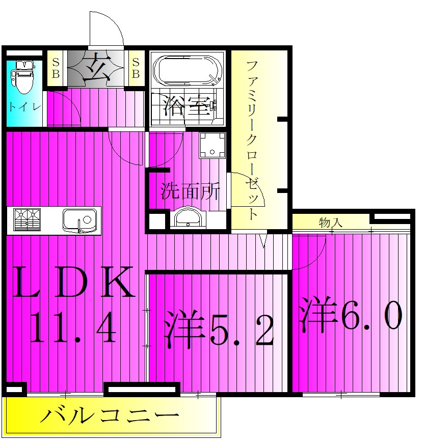 アミティエY 206号室 間取り