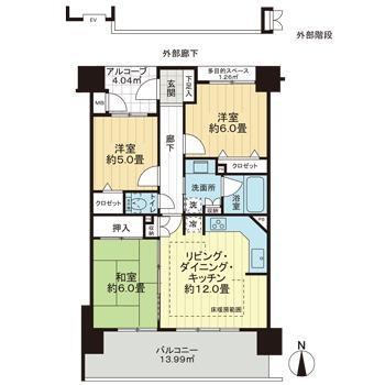 サーパス常盤平 208号室 間取り