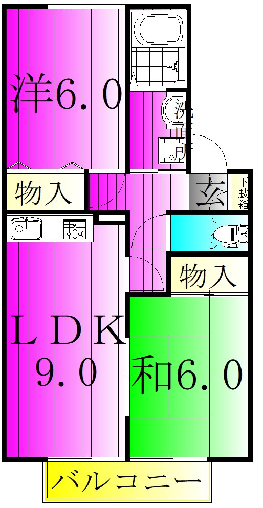 コーポハリークレアA  202号室 間取り