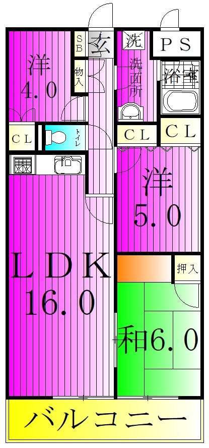シラカワパレス 512号室 間取り