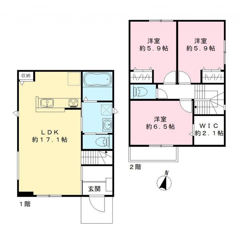 Ｓｏｌ　＆　Ｌｕｎａ　Ｂ棟 間取り