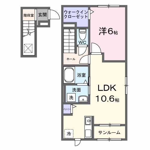 カフーエス 201号室 間取り