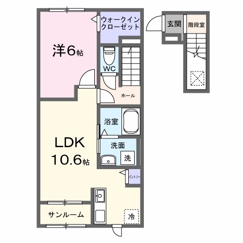 カフーエス 202号室 間取り