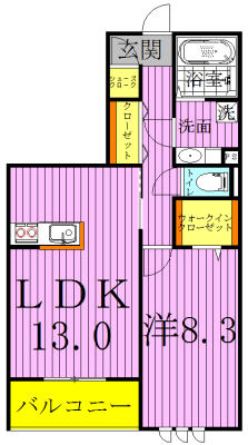 ピアチェーレⅠ 205号室 間取り