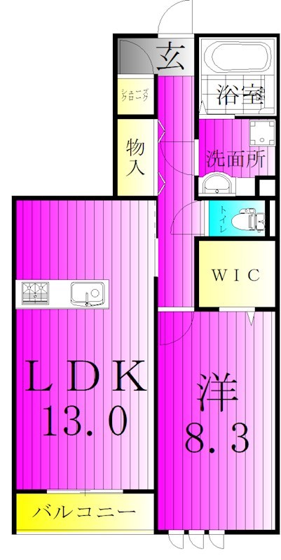 ピアチェーレⅠ 205号室 間取り