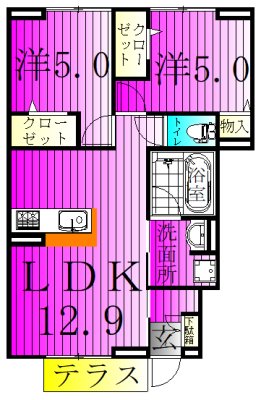 La Maison Masha 101号室 間取り