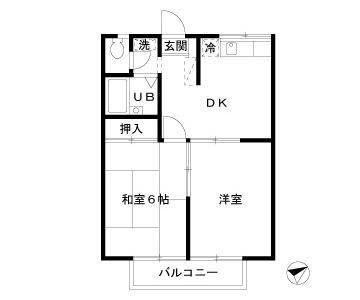 エステートピア八幡Ⅱ 205号室 間取り