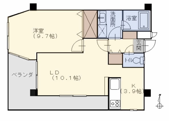 メイクスA棟  211号室 間取り