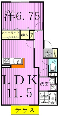 キャトルセゾンＢ棟  103号室 間取り