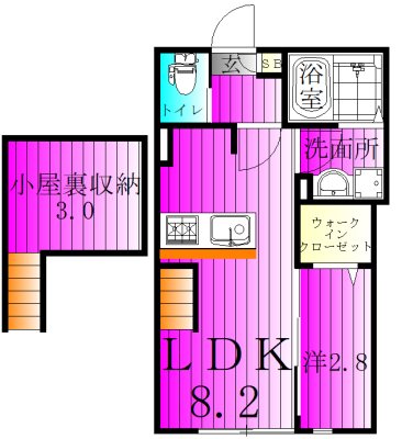 KEIAI RESIDENCE 新柏Ⅲ 201号室 間取り