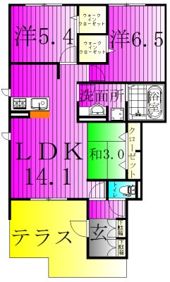 京Ⅱ 101号室 間取り