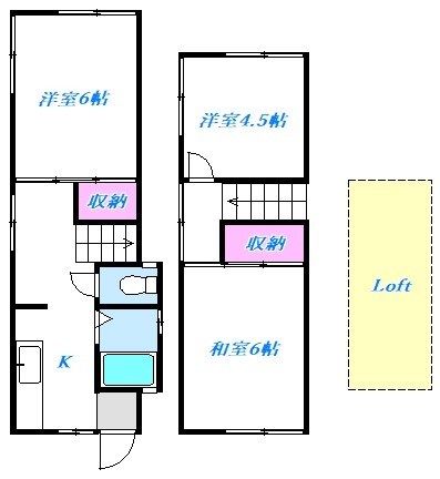 日商ニューハイツ 5号室 間取り