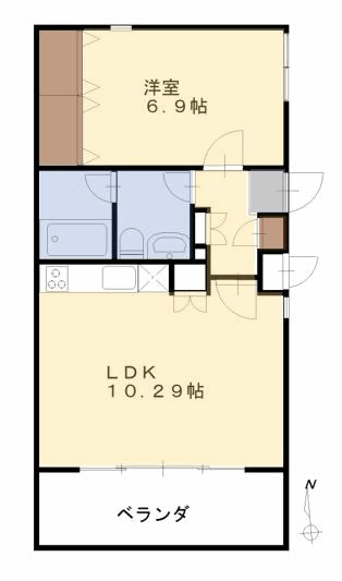 オアシスB棟  303号室 間取り