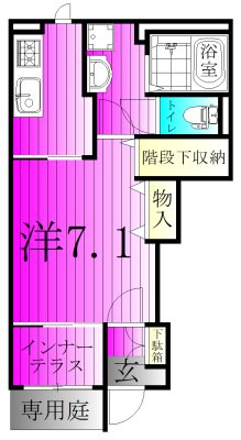 グランアサヒ 101号室 間取り