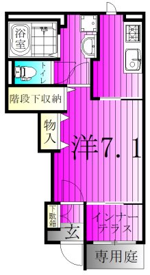 グランアサヒ 102号室 間取り